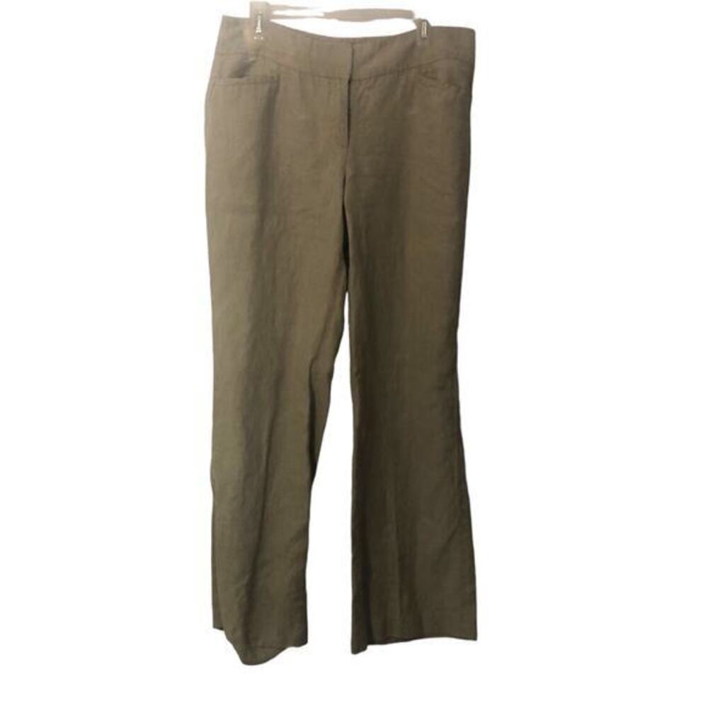 Ann Taylor Loft Womens High-waist Wide Leg Julie Trouser Pants Brown Size 10